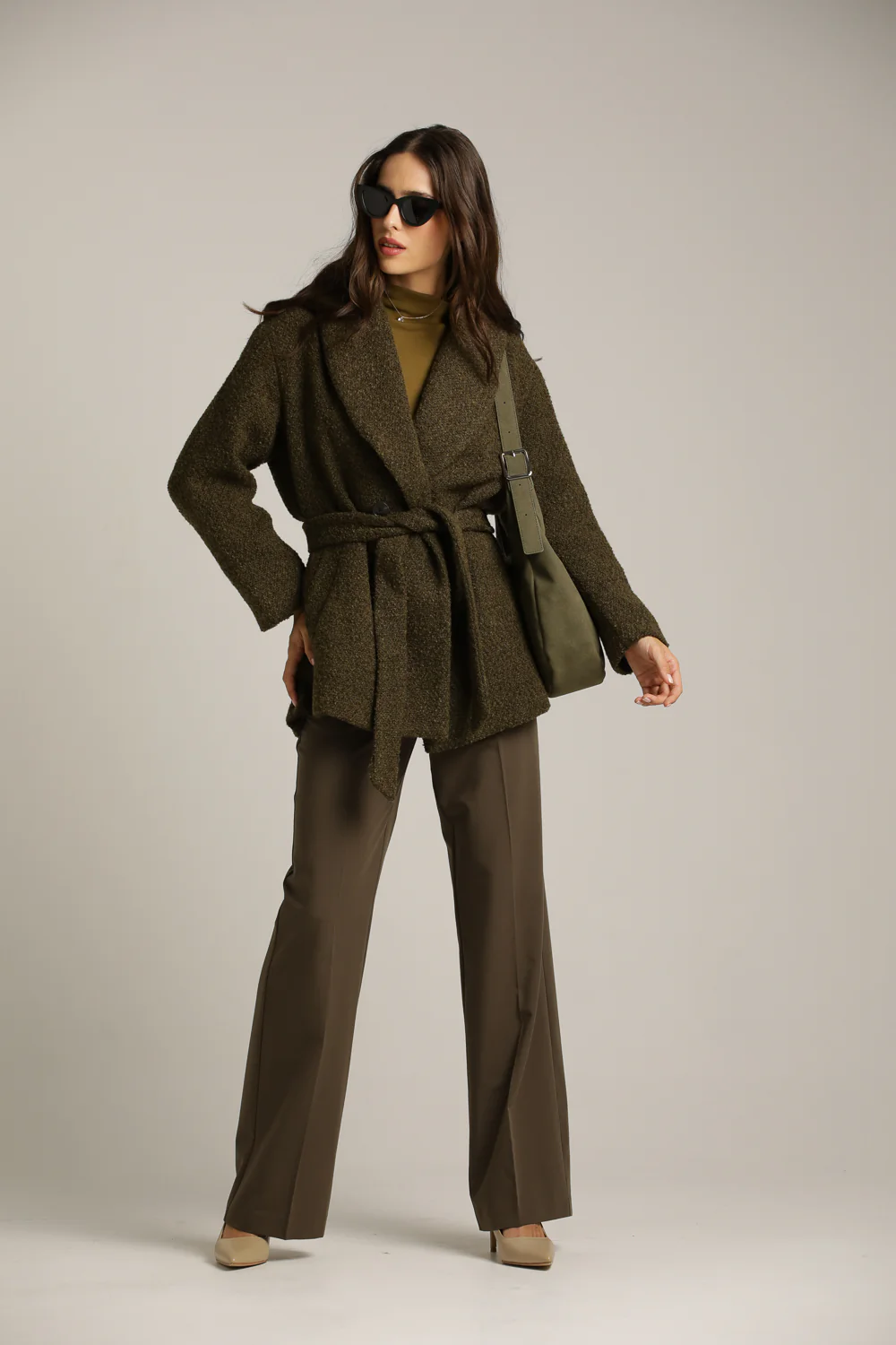 Belted Tailored Collar Coat - Image 7