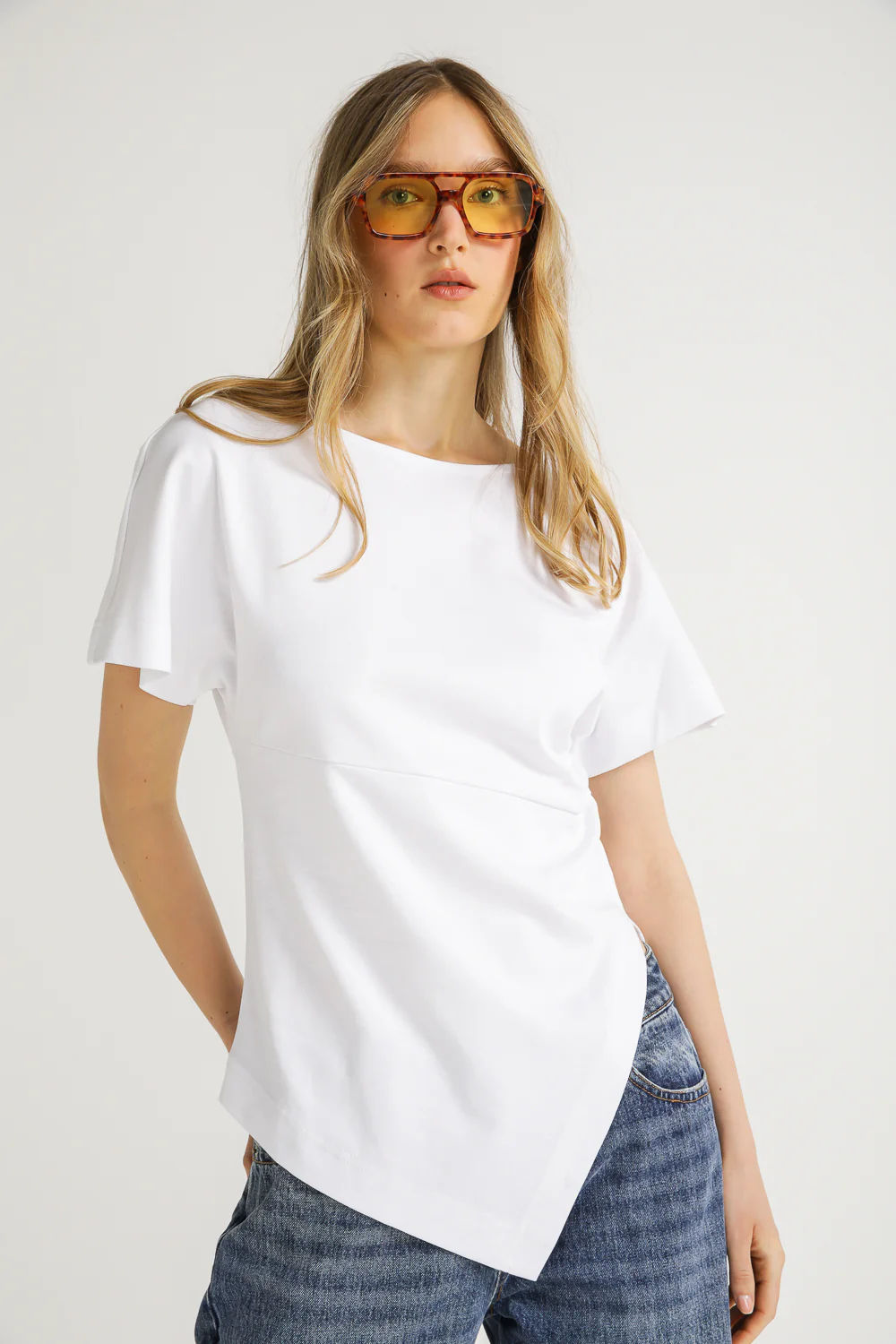 Asymmetric Hem Cotton Top - Image 10