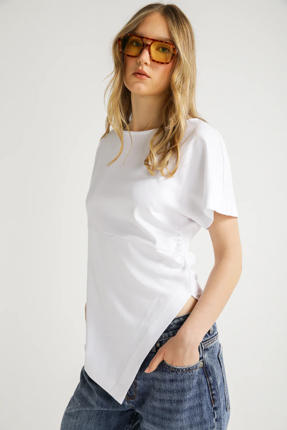 Asymmetric Hem Cotton Top - Image 11