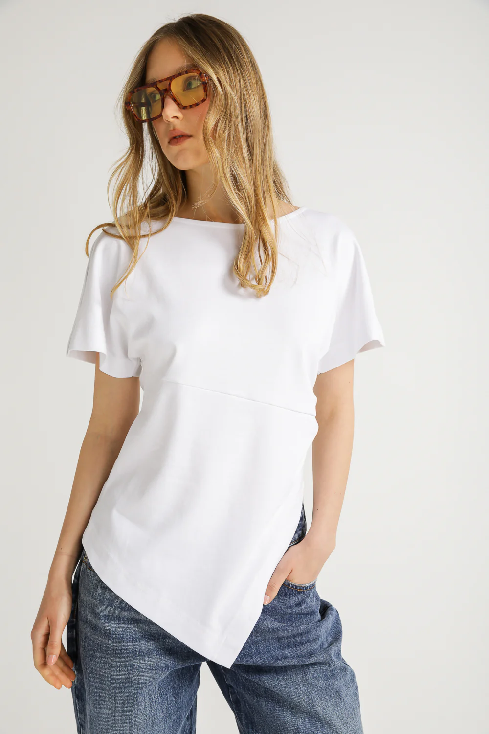 Asymmetric Hem Cotton Top - Image 12