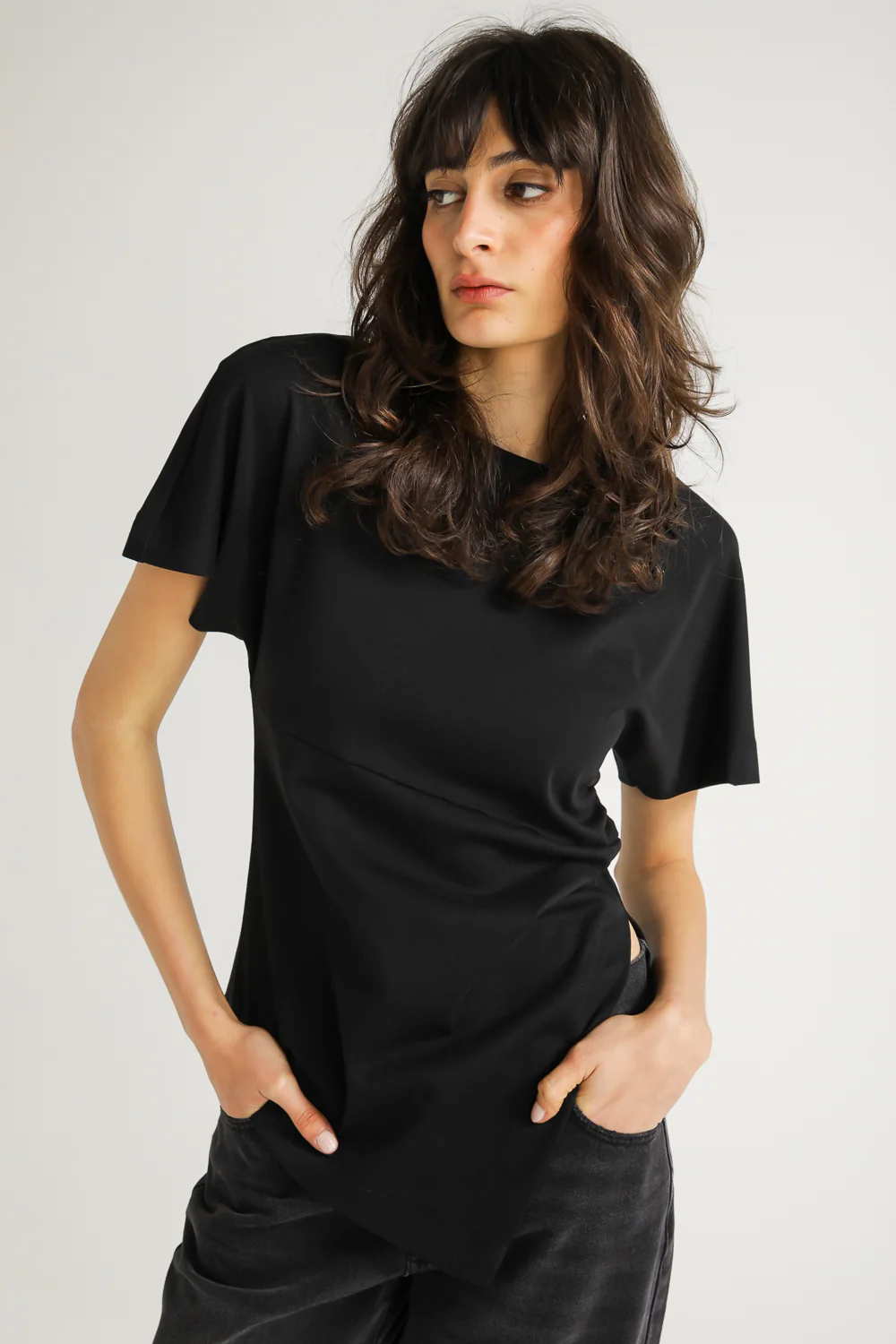 Asymmetric Hem Cotton Top - Image 3