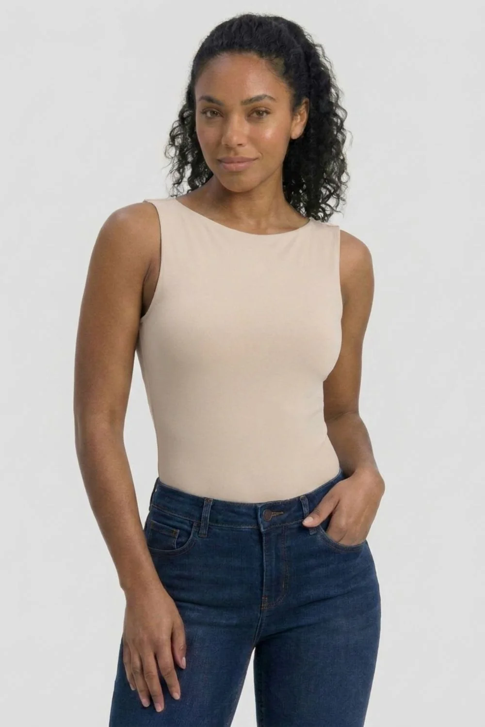 Boat Neck Bodysuit With Inner Shelf - Image 3