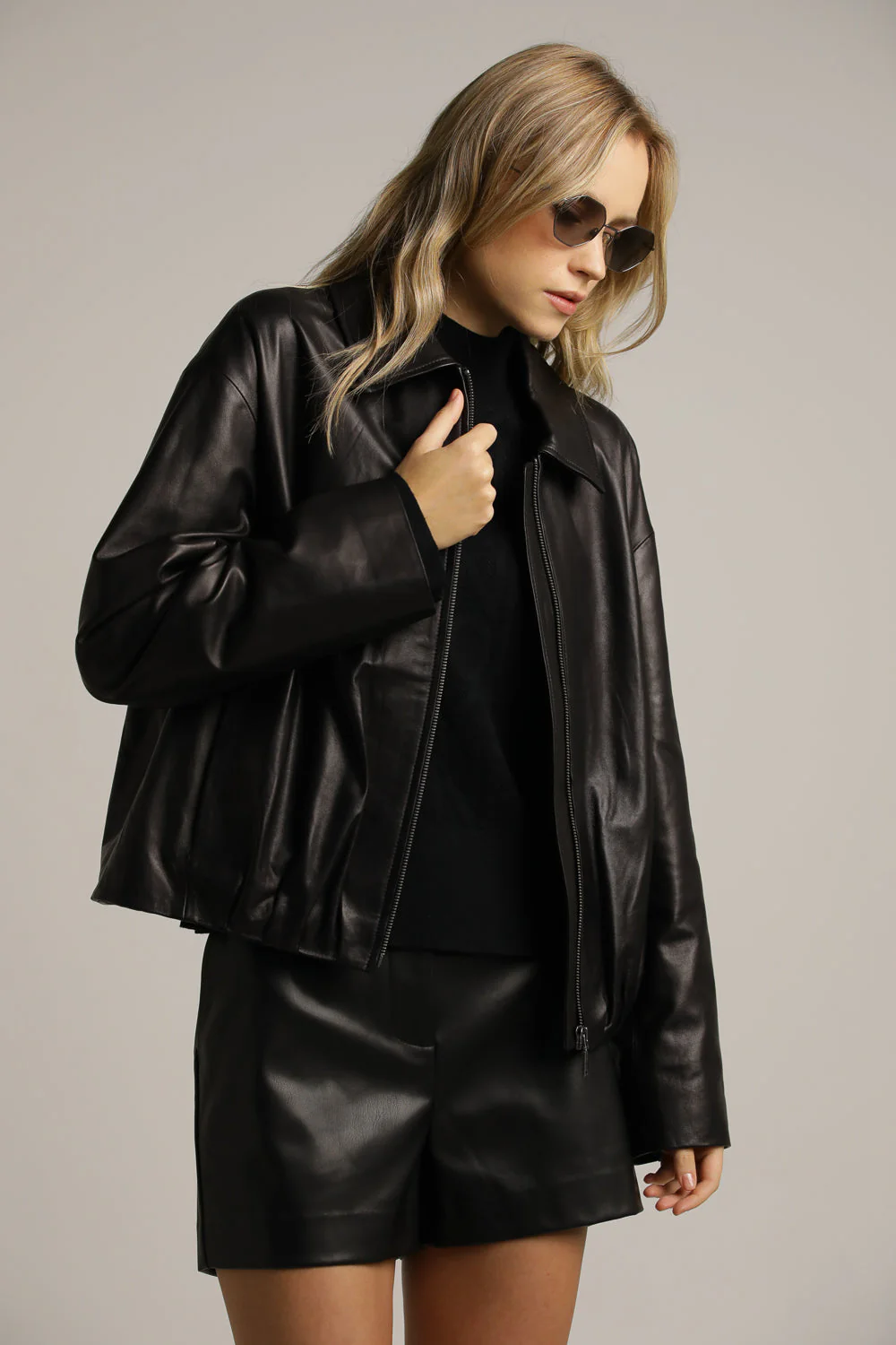 Bomber Leather Jacket - Image 7