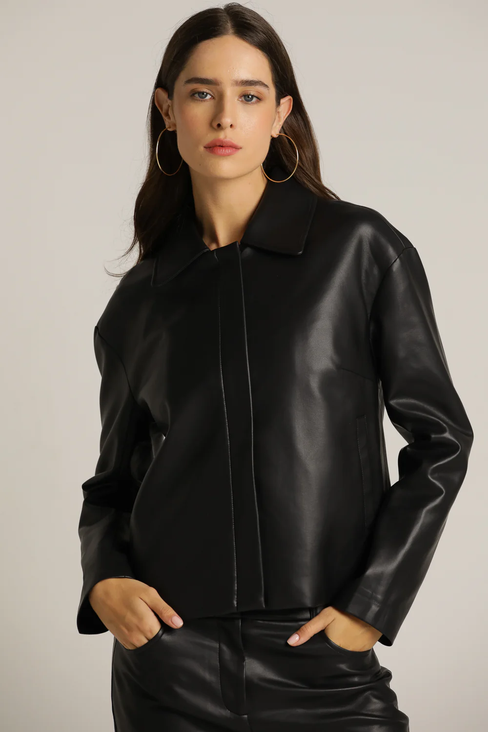 Faux Leather Jacket - Image 3