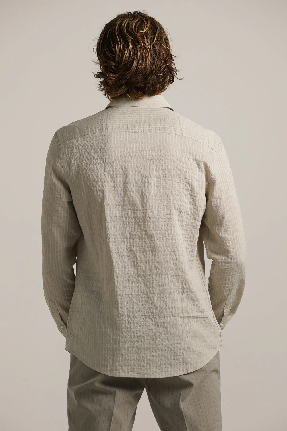Striped Crinkle Button Up Shirt - Image 8