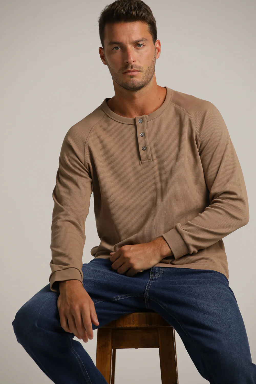 Buttoned Neck Shirt In Cotton - Image 7