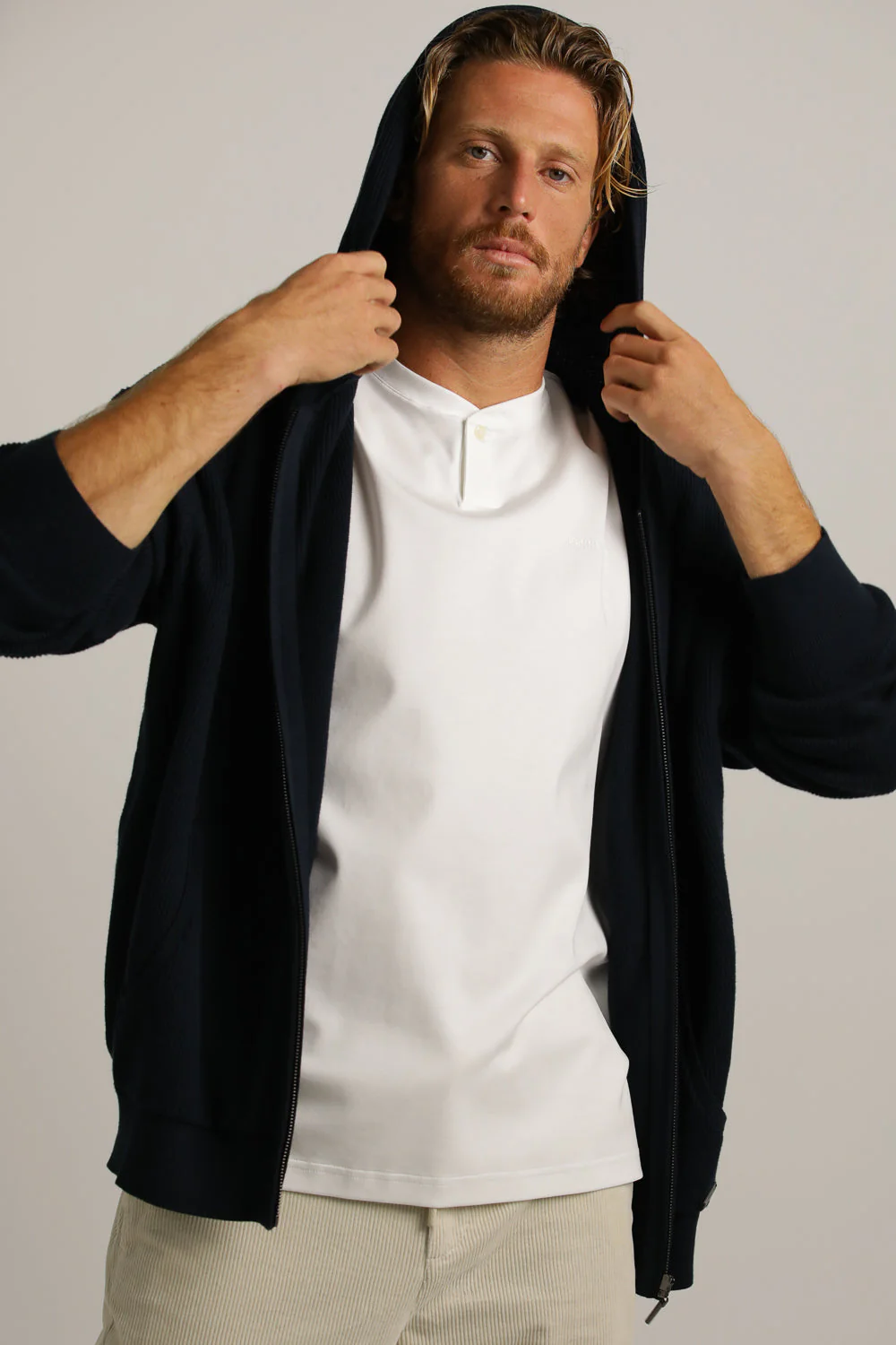 Rib Hooded Zip Cardigan - Image 15