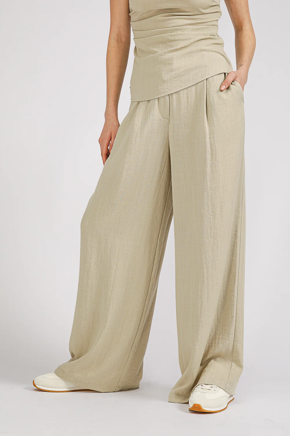 Crinkled Wide Leg Pants - Image 8