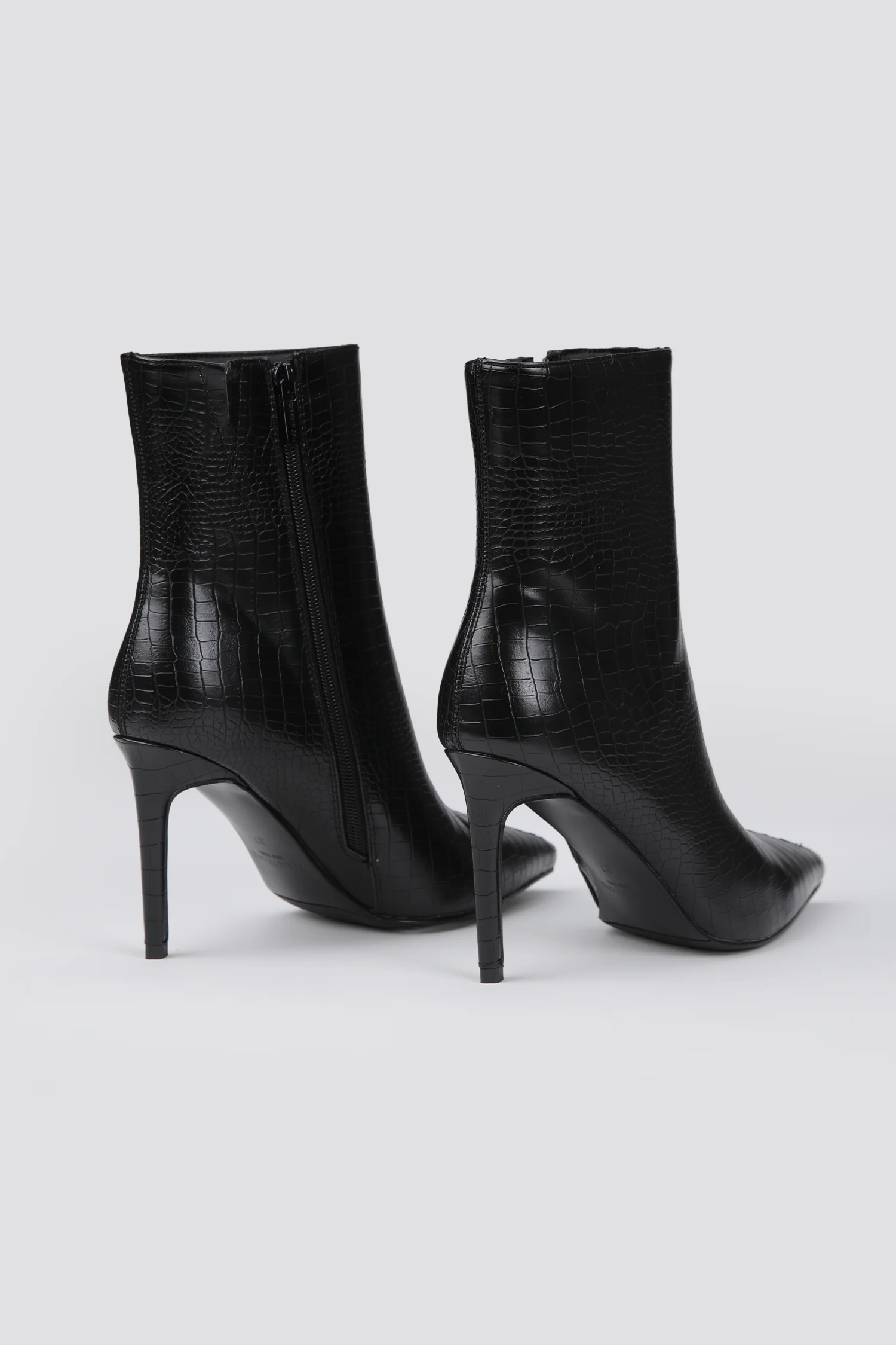 Faux Croc Heeled Boots - Image 4