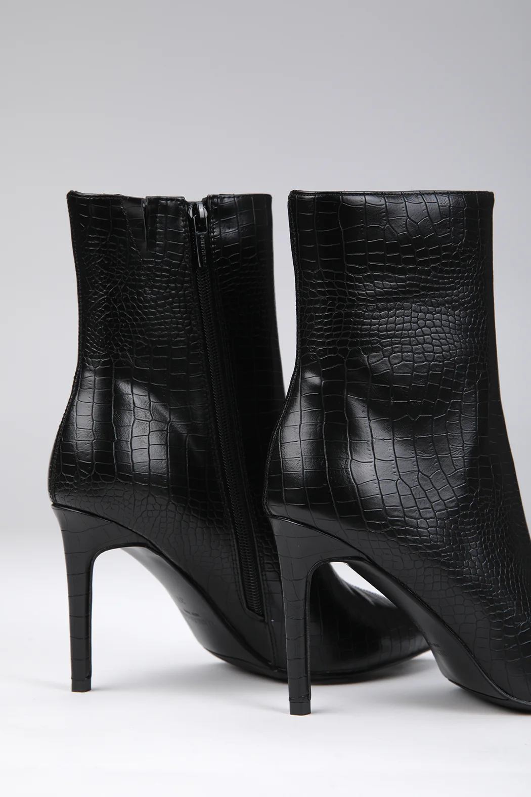 Faux Croc Heeled Boots - Image 5
