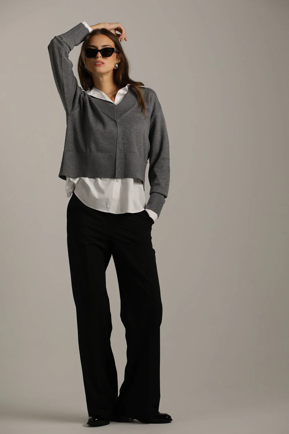 Cropped V Neck Knit - Image 7