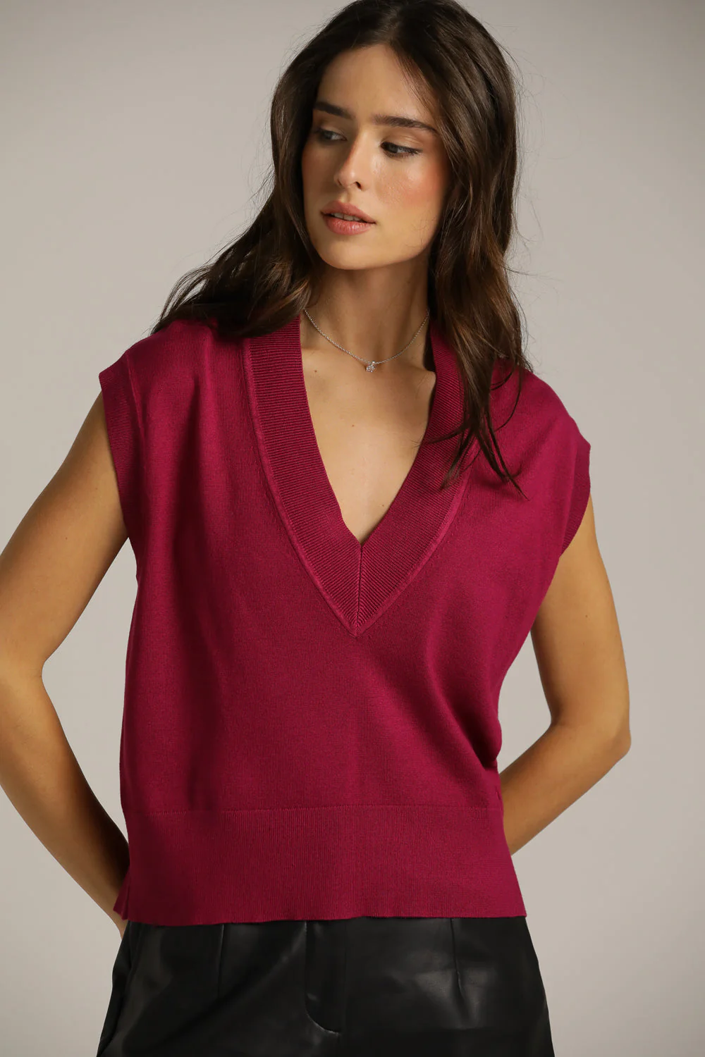 V Neck Knit Vest - Image 6
