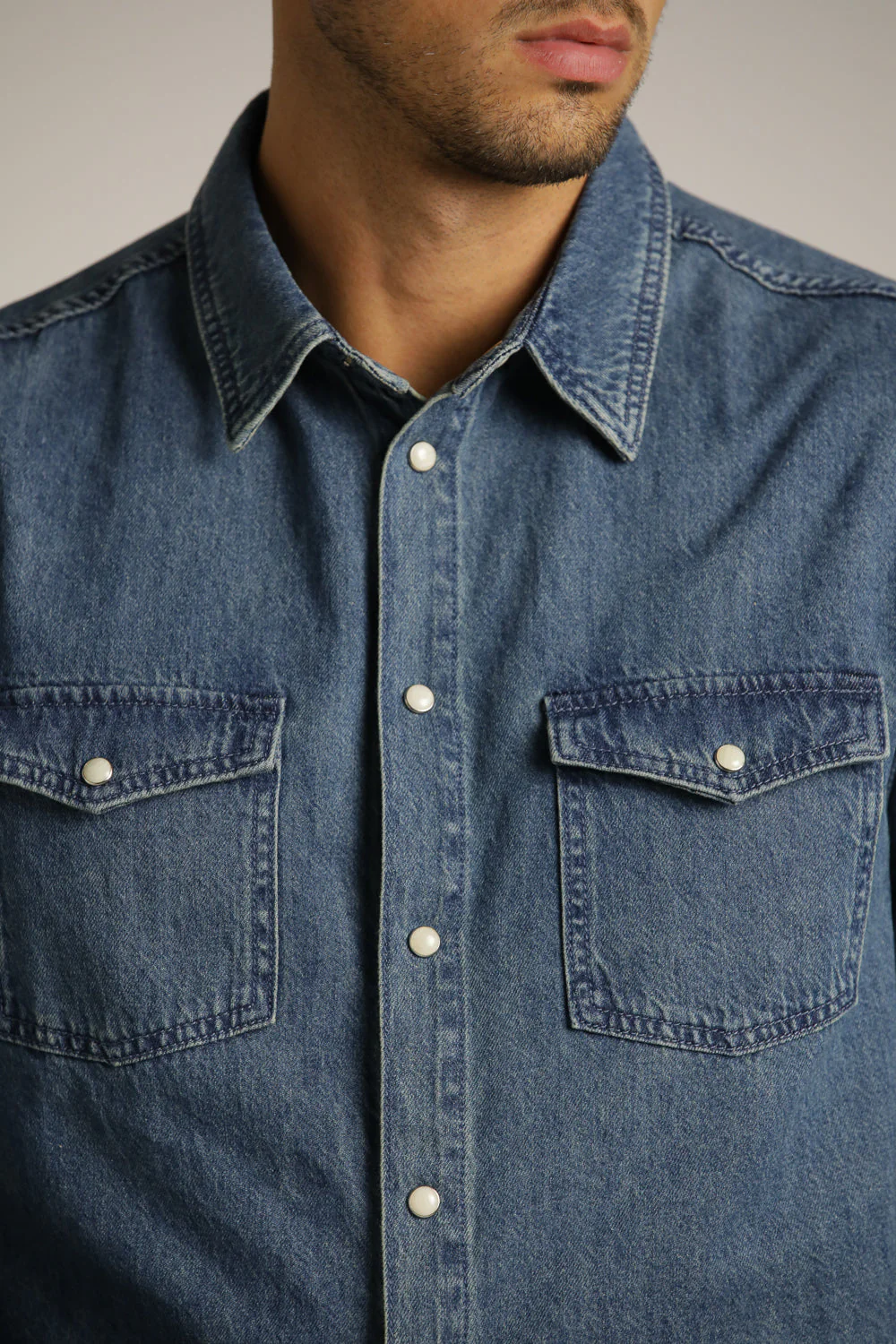 Denim Button Up Shirt - Image 9