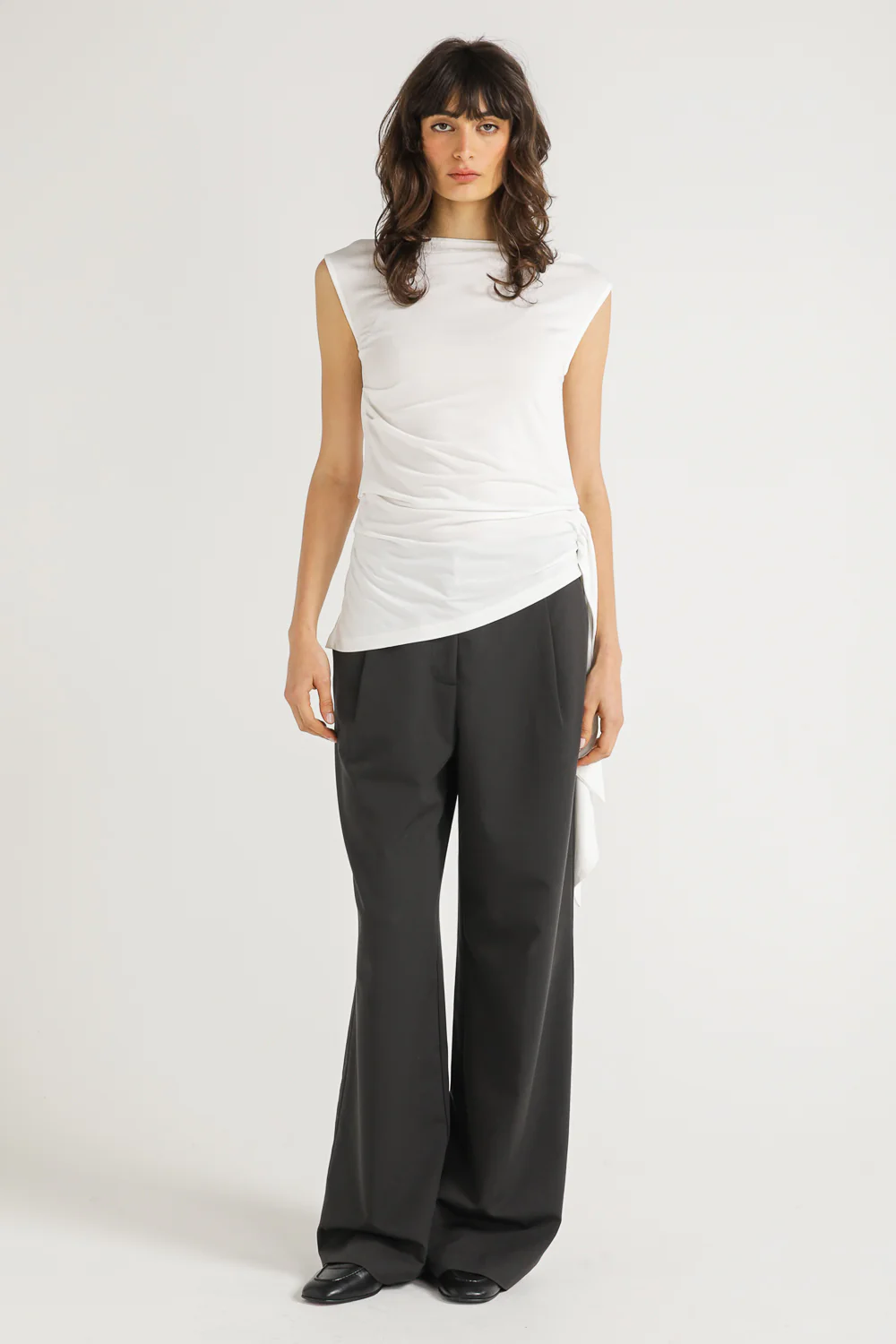 One Shoulder Draped Tie Top - Image 3