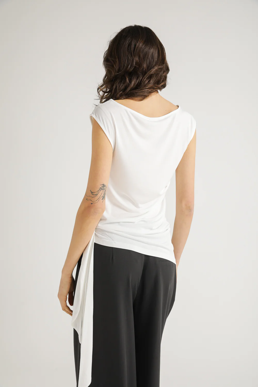 One Shoulder Draped Tie Top - Image 7