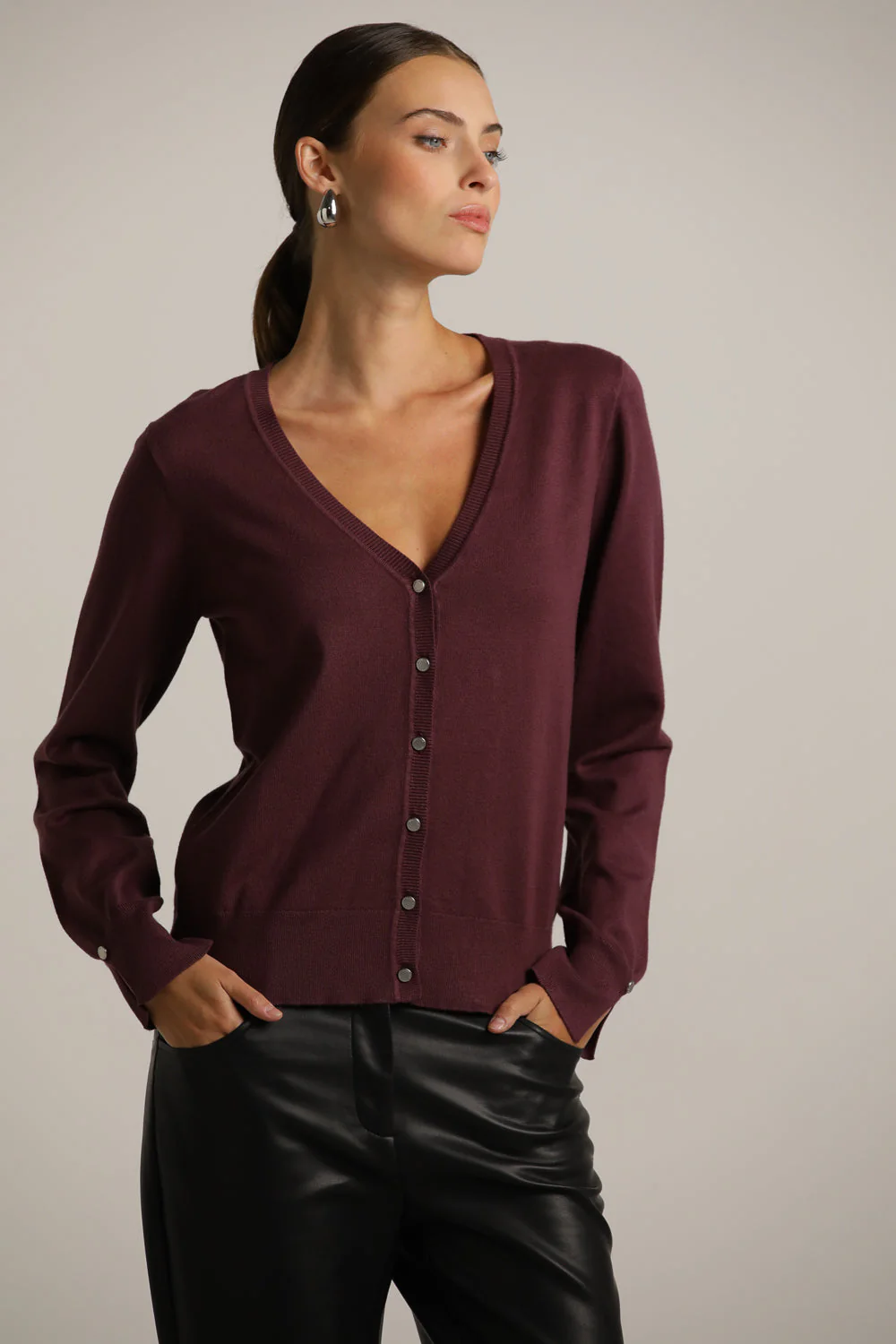 V Neck Cardigan - Image 3