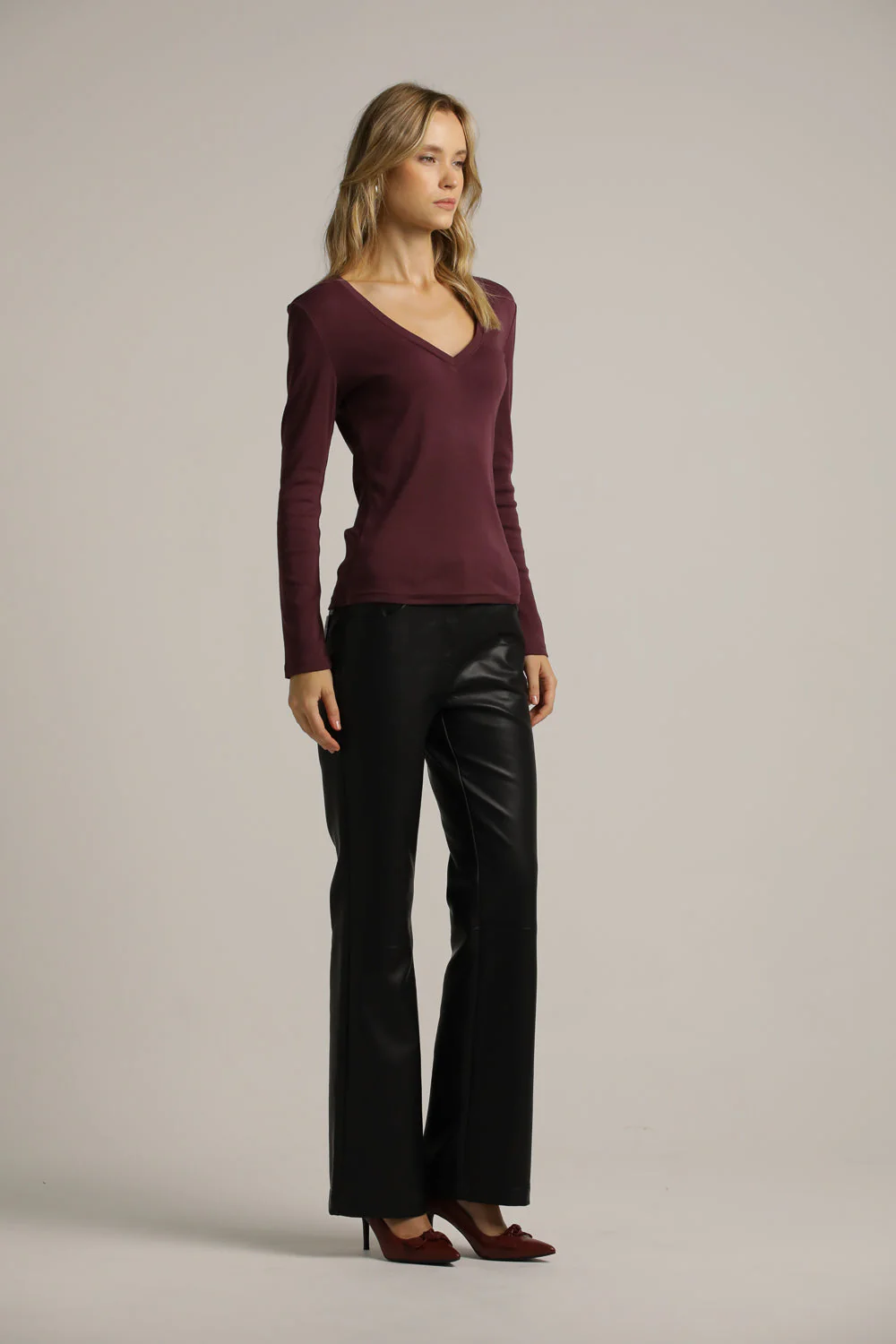 Long Sleeve V Neck Top - Image 11