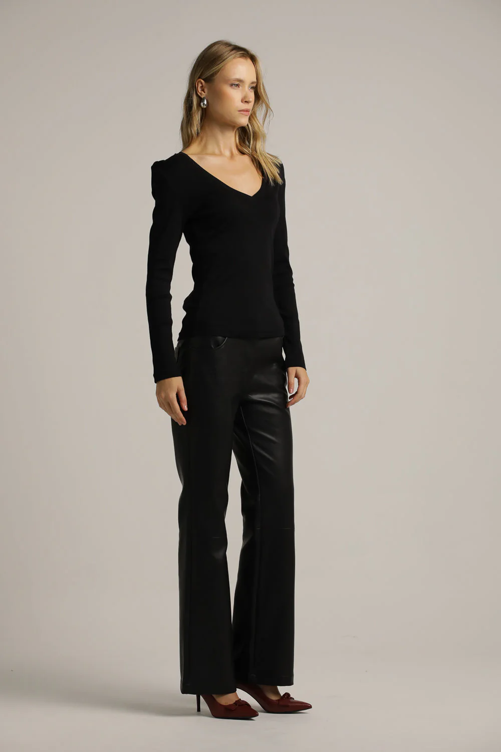 Long Sleeve V Neck Top - Image 18
