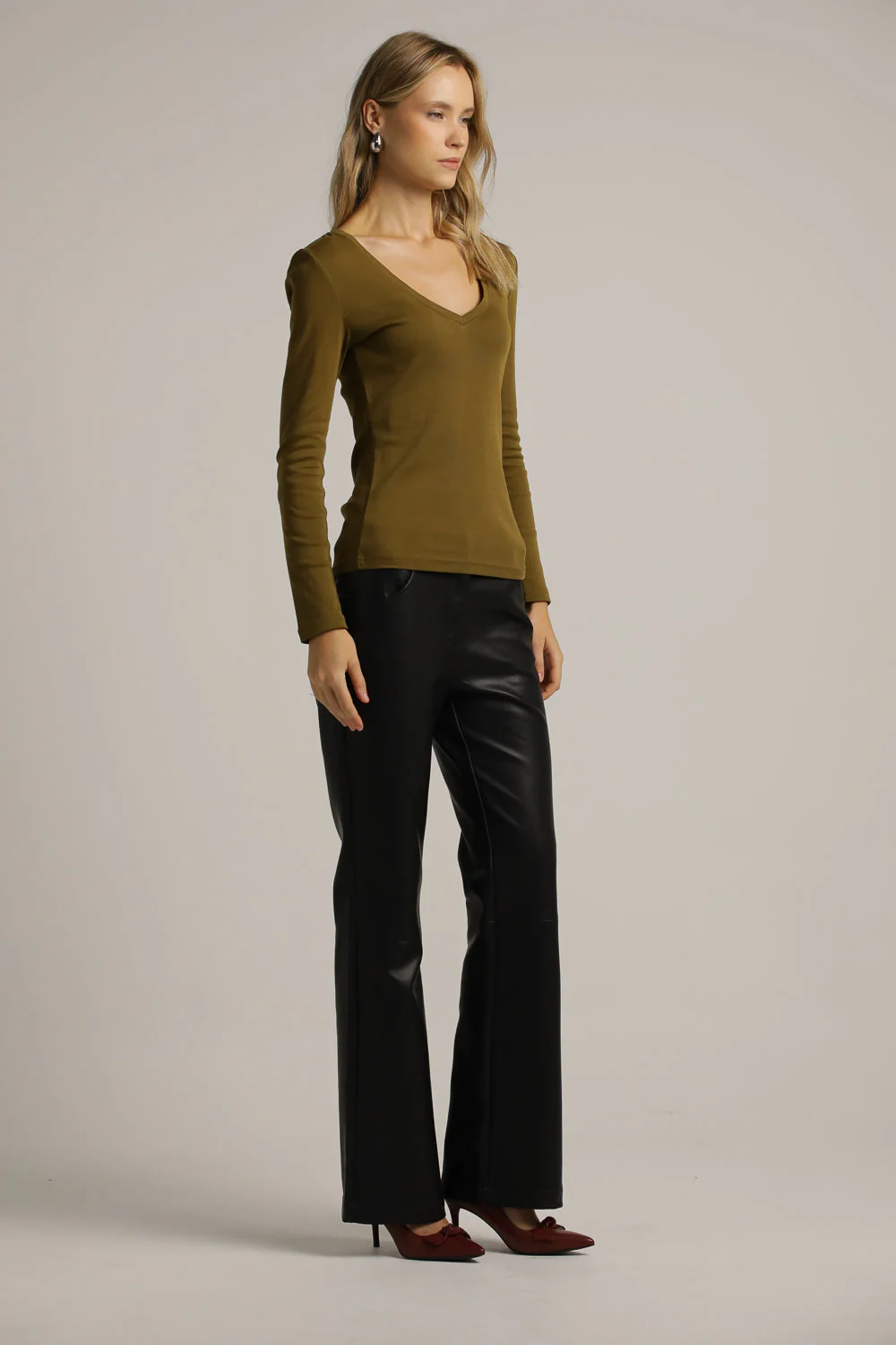 Long Sleeve V Neck Top - Image 5