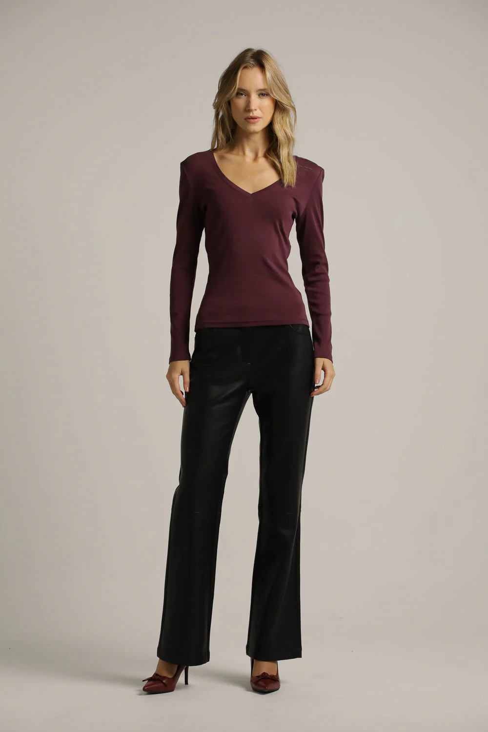 Long Sleeve V Neck Top - Image 7