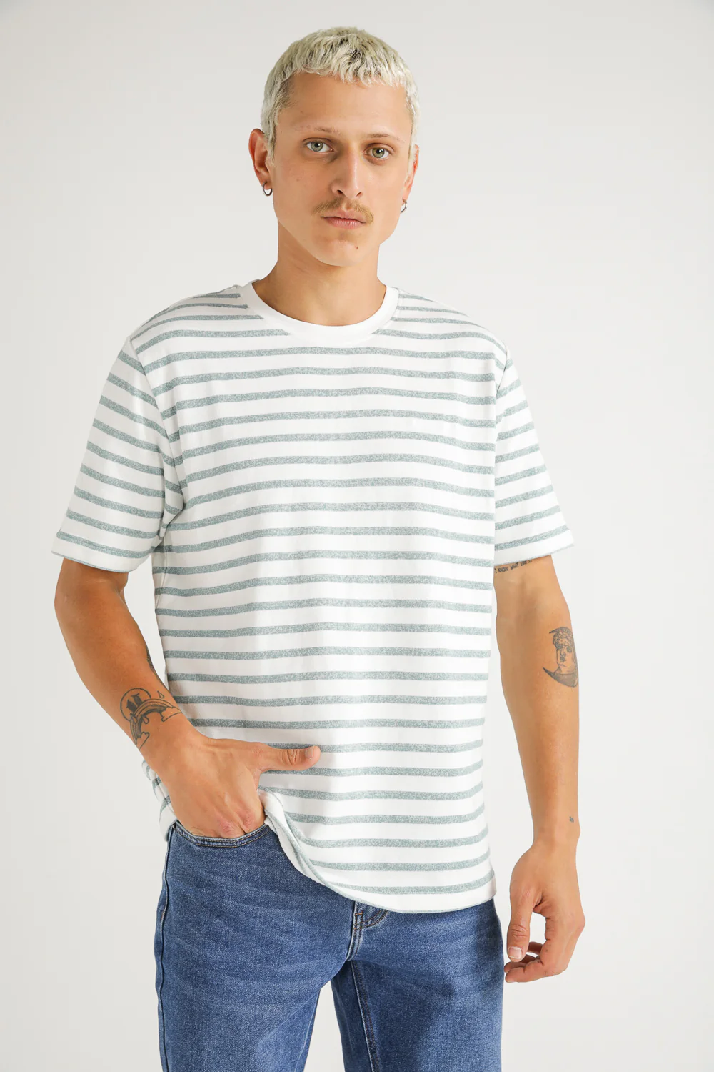 French Terry Stripe T Shirt - Image 2