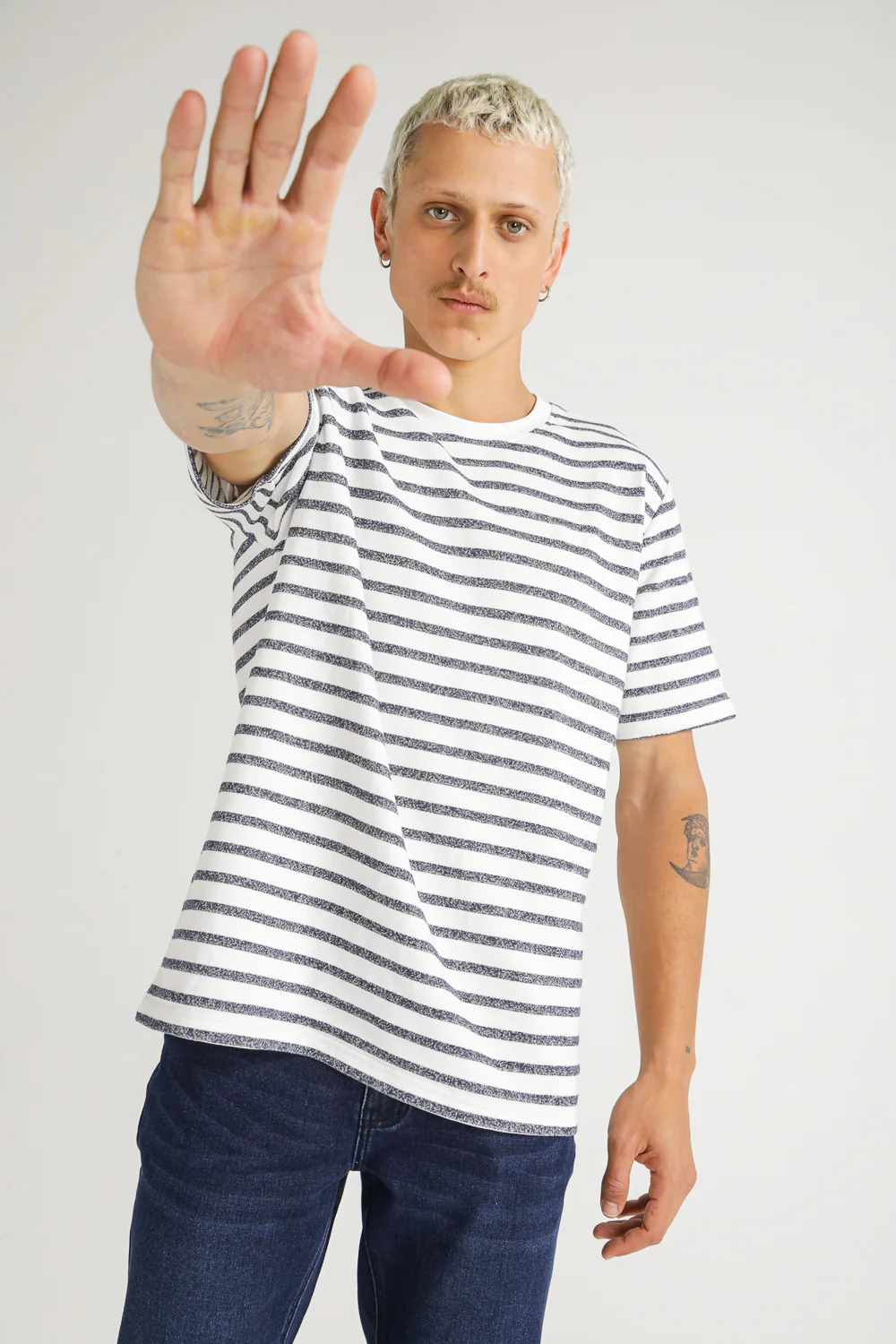 French Terry Stripe T Shirt - Image 7