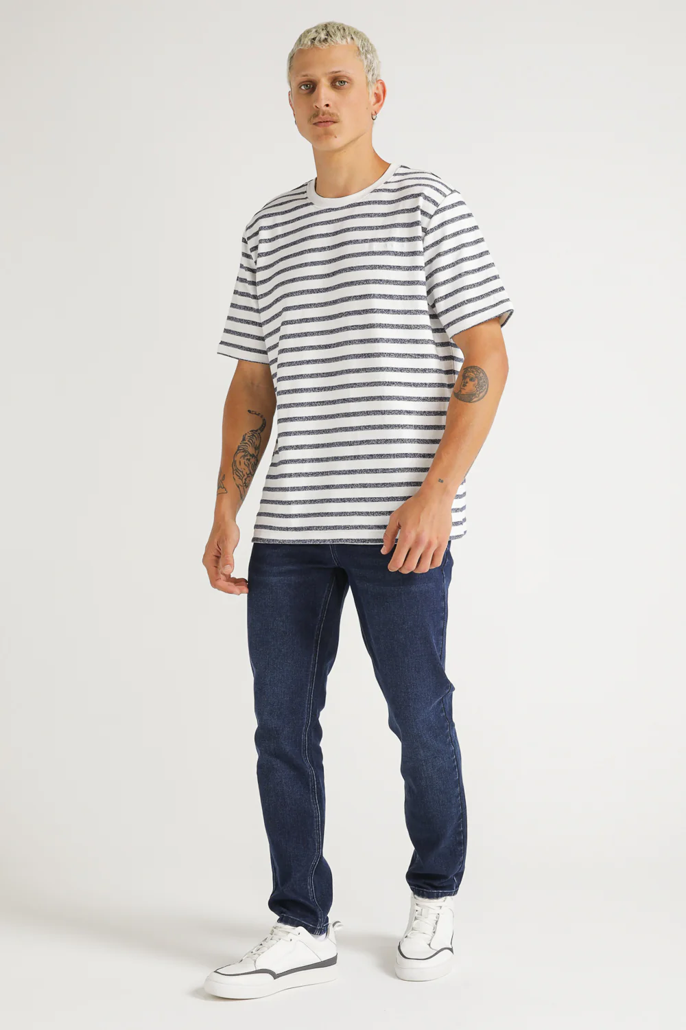 French Terry Stripe T Shirt - Image 8
