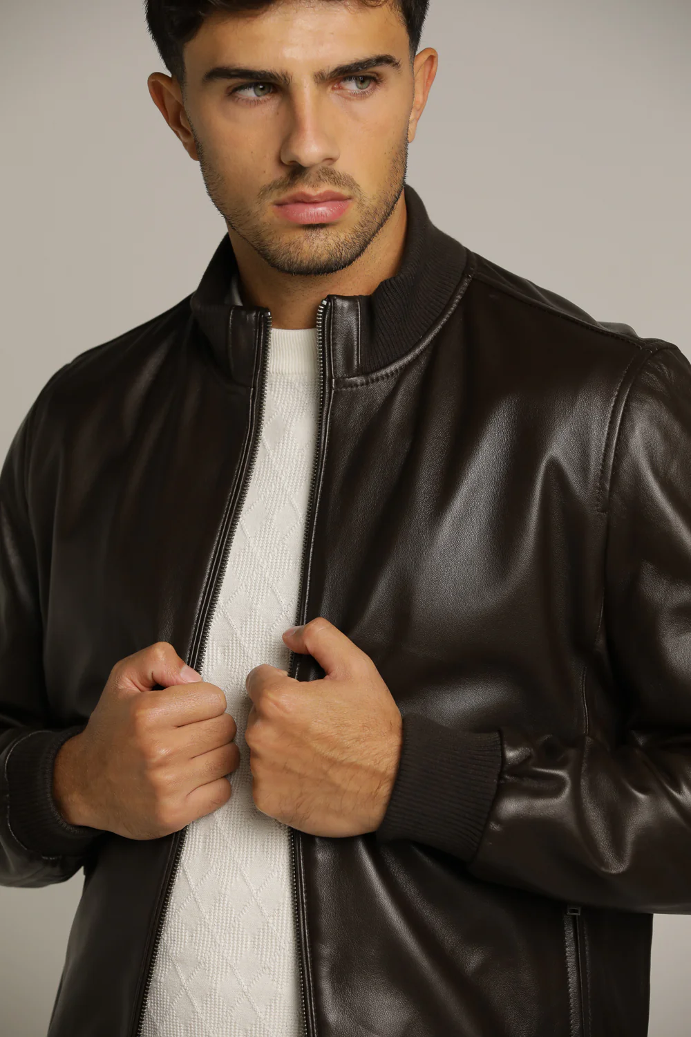 Genuine Leather Bomber - Image 3