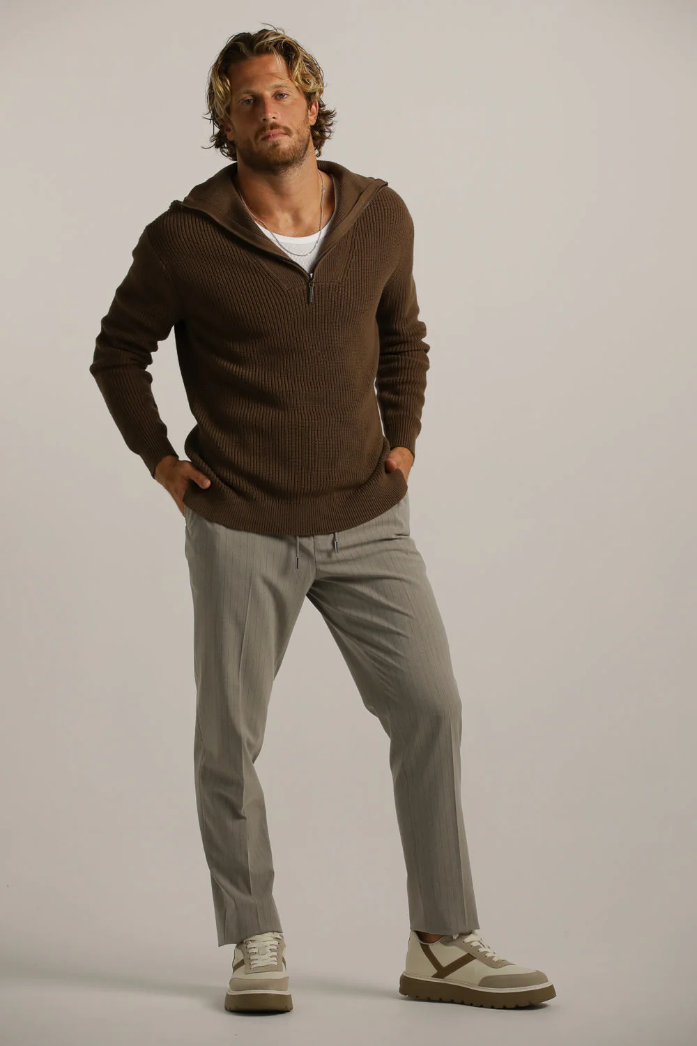 Half Zip Knit Top