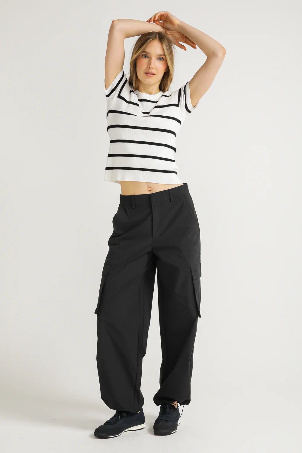 Striped Rib Knit Tee - Image 7