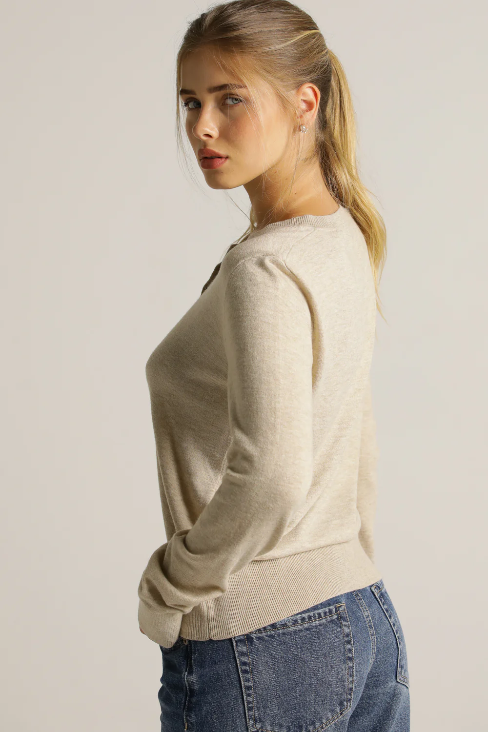 Buttoned Knit Cardigan - Image 3
