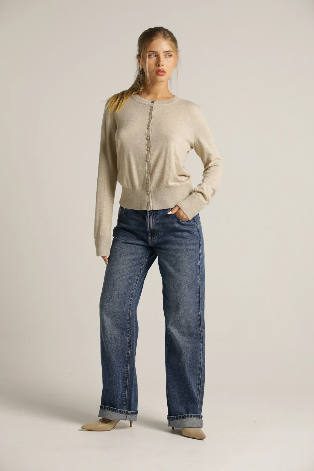 Buttoned Knit Cardigan - Image 5