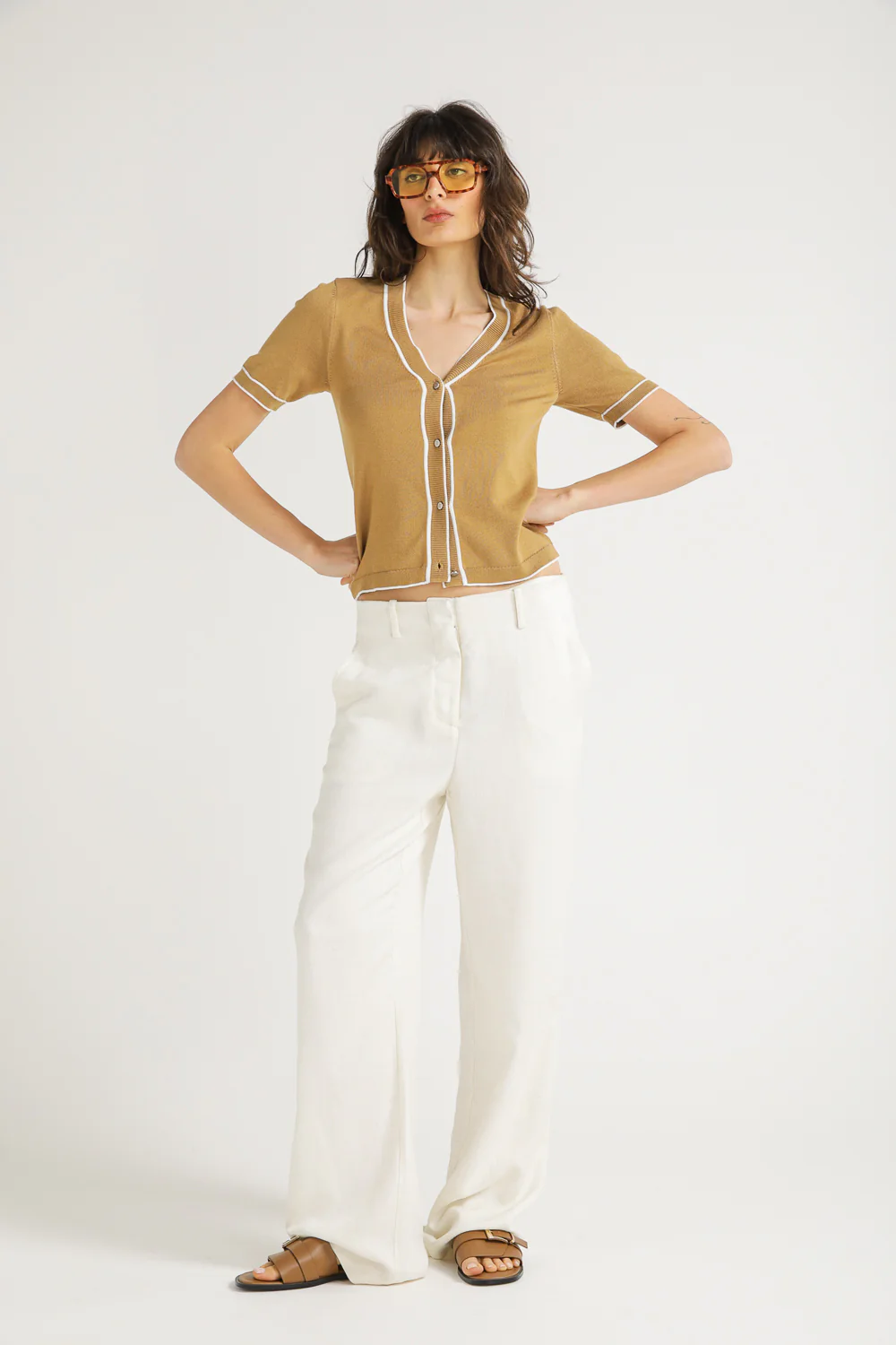 Knit Cardigan With Short Sleeve - Image 5