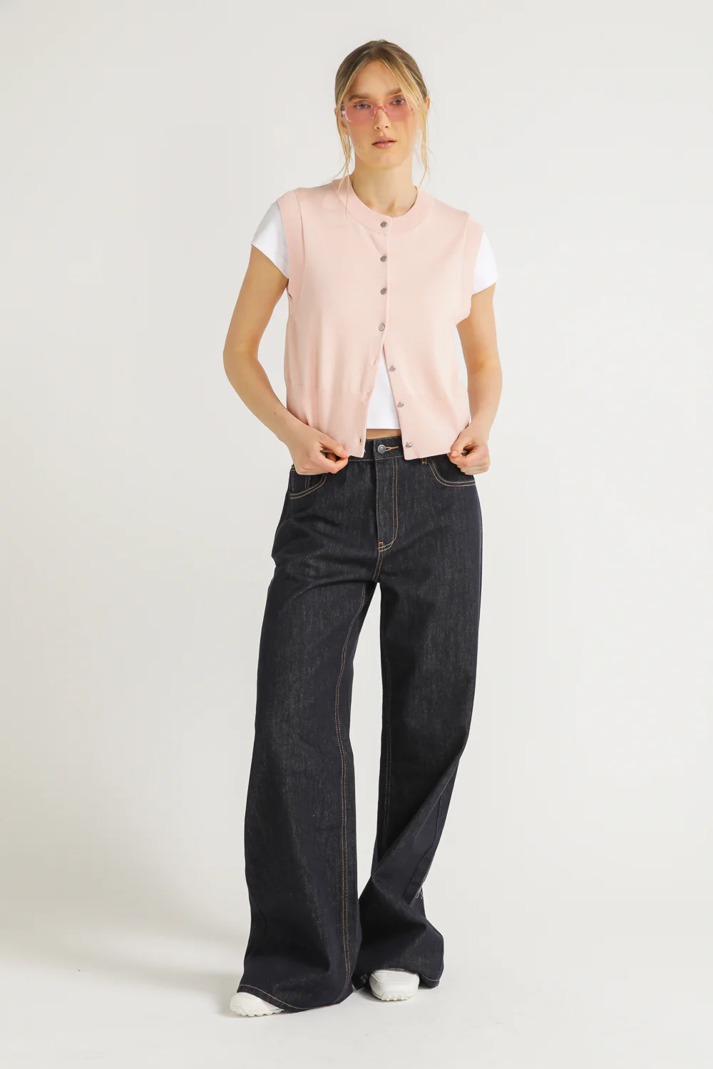 Knit Sleeveless Cardigan - Image 3