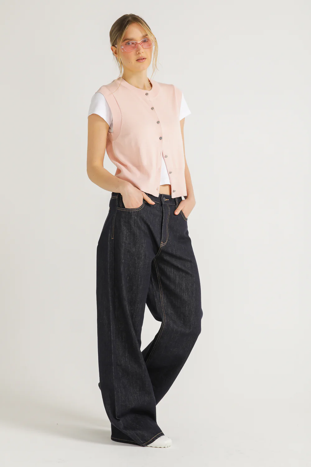 Knit Sleeveless Cardigan - Image 5