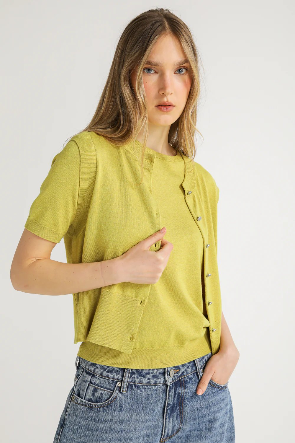 Knit Sleeveless Cardigan - Image 9