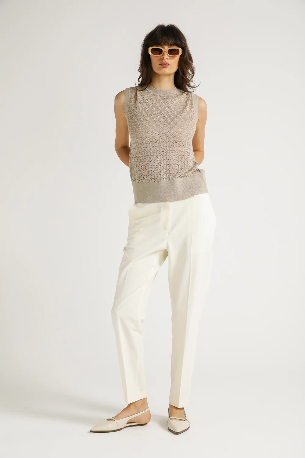Textured Knit Sleeveless Top - Image 13