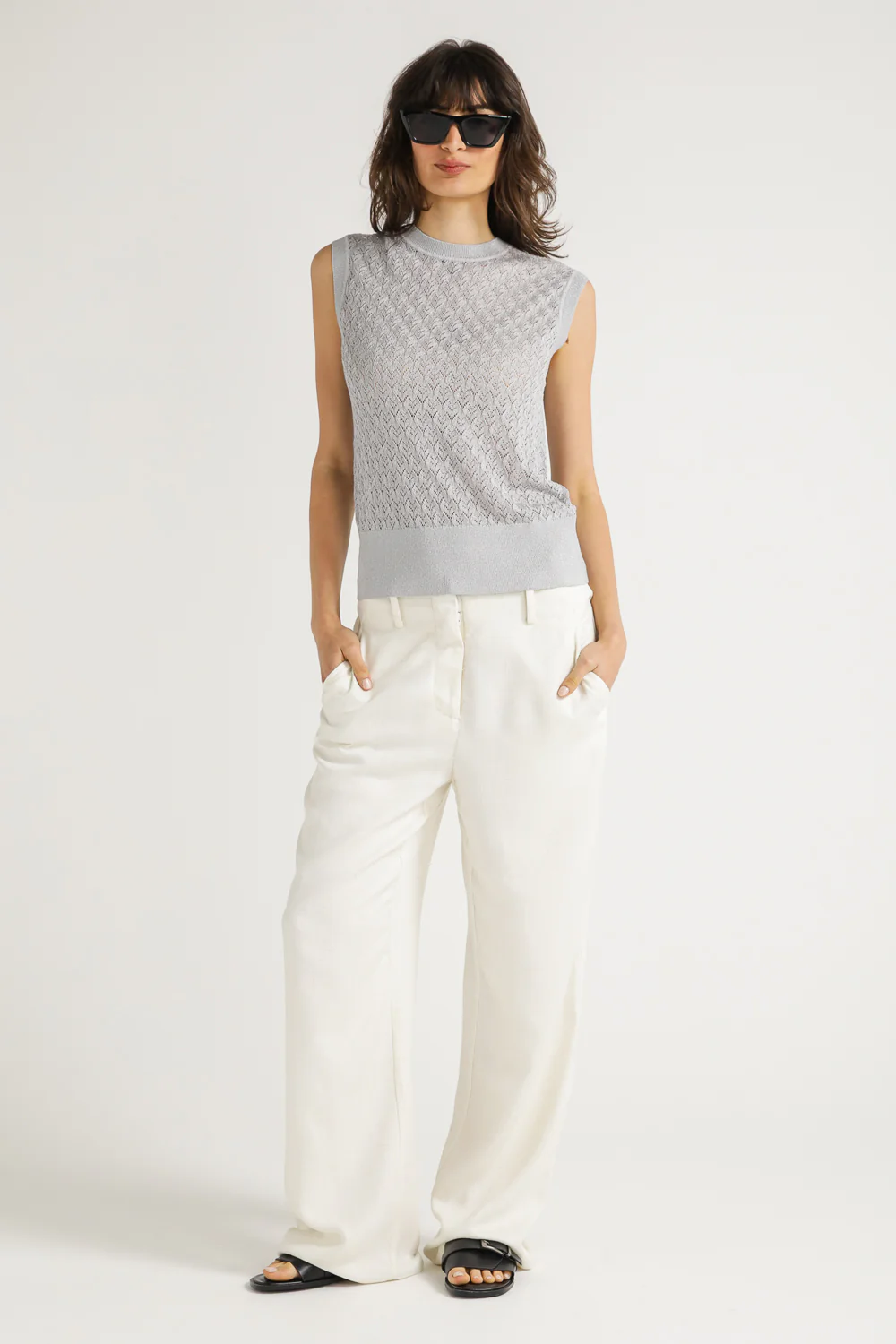 Textured Knit Sleeveless Top - Image 2