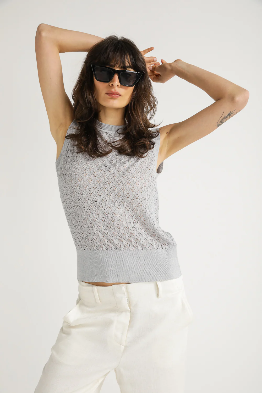 Textured Knit Sleeveless Top - Image 4