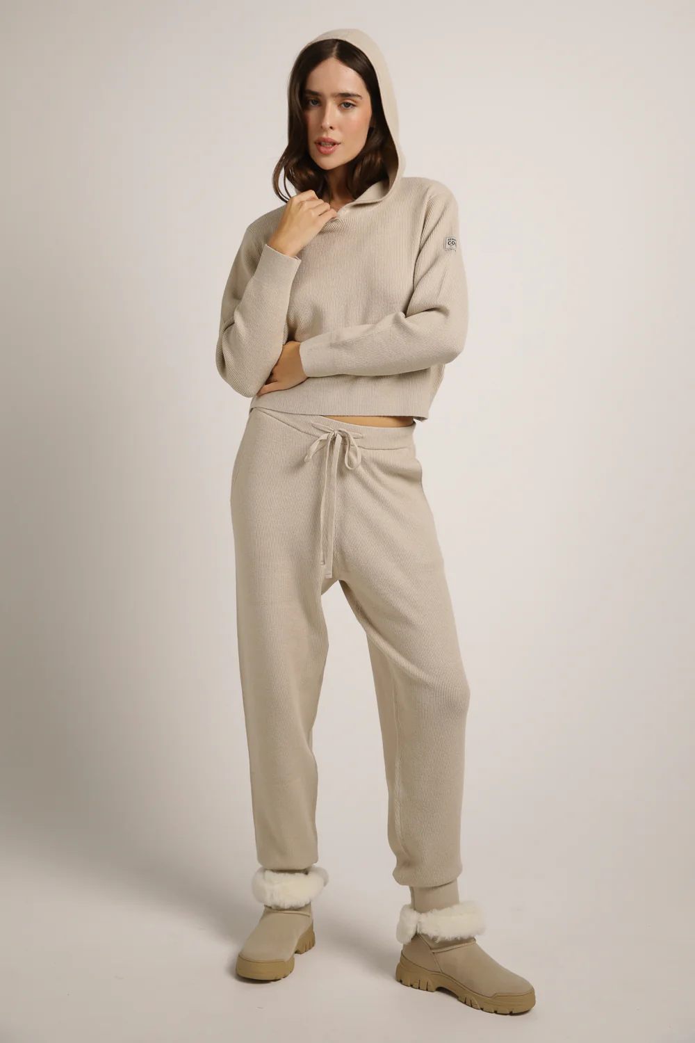 Knitted Rib Cuffed Pants