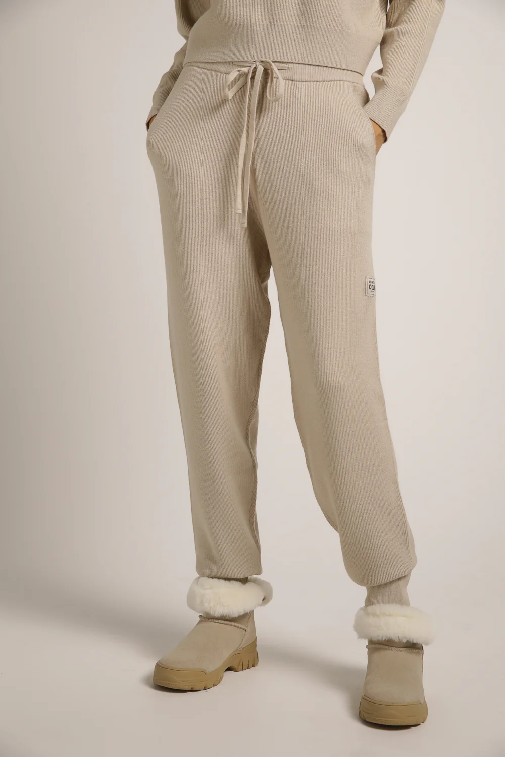 Knitted Rib Cuffed Pants - Image 2