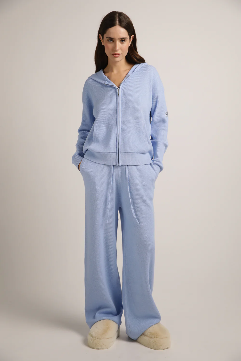 Knitted Rib Zipped Hoodie - Image 5