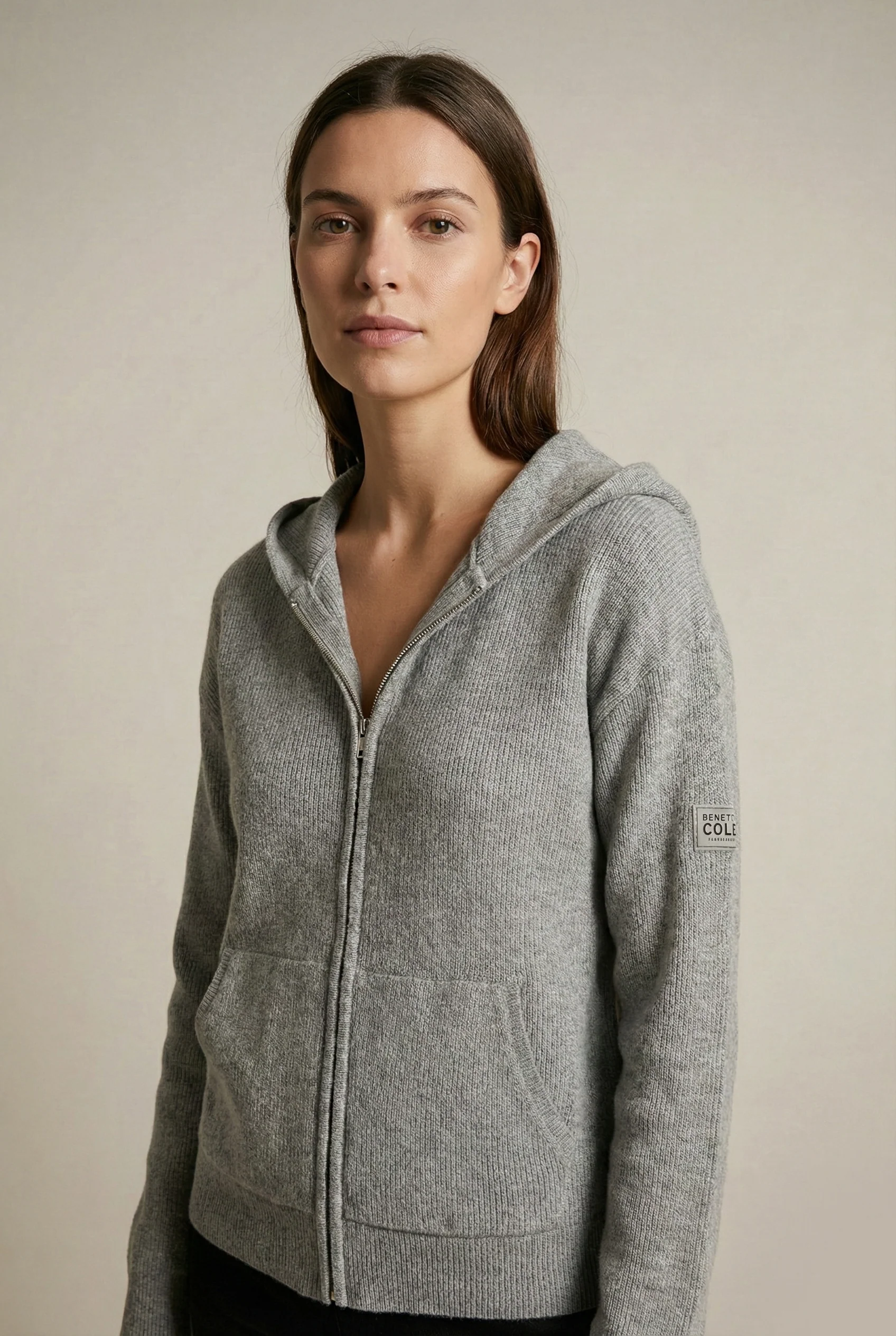 Knitted Rib Zipped Hoodie - Image 8
