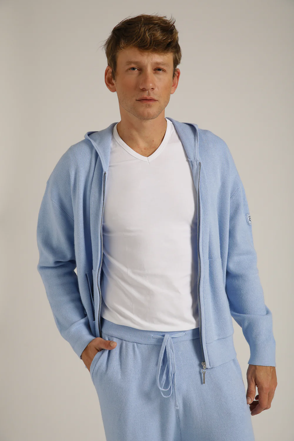 Knitted Rib Zipped Hoodie - Image 11