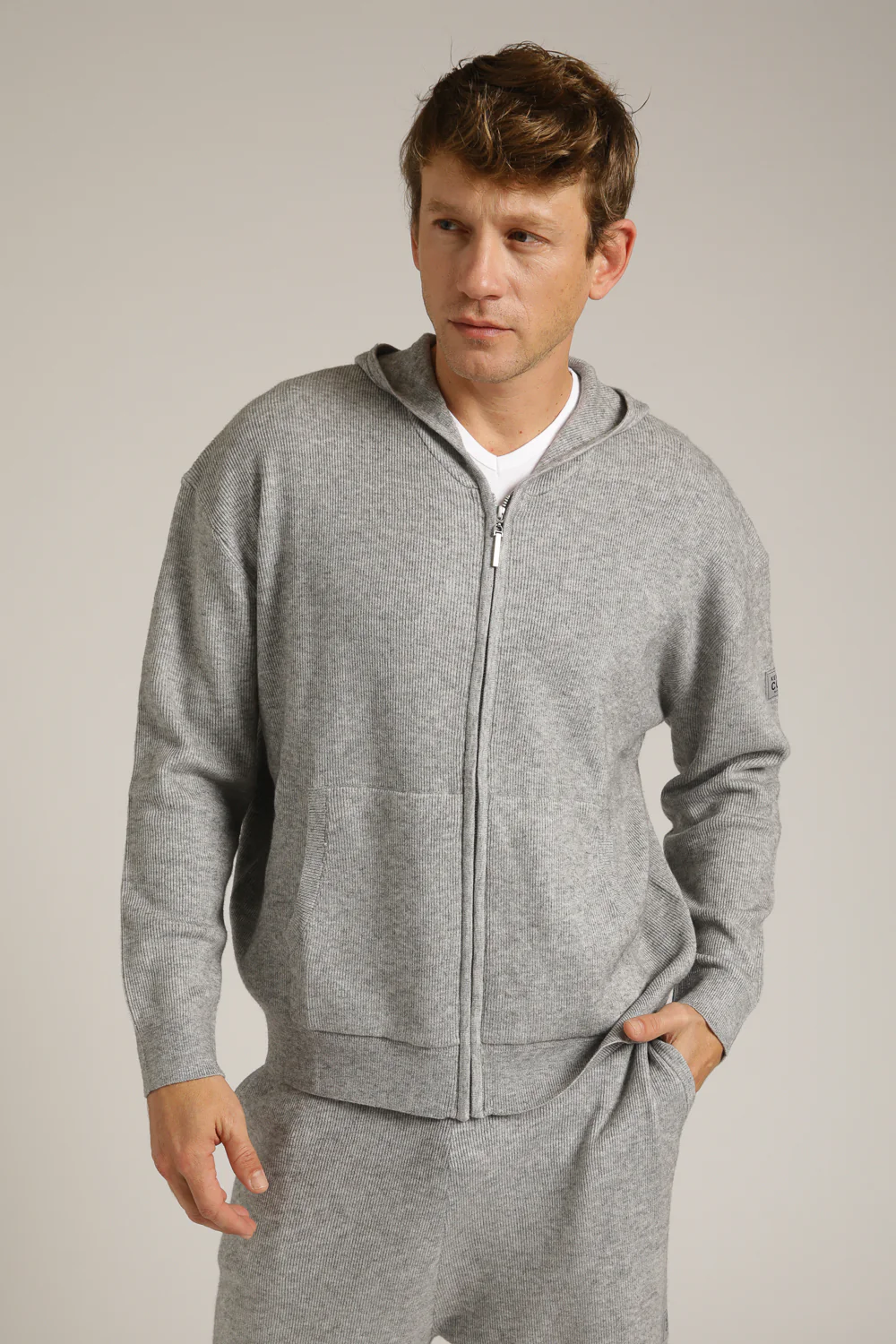 Knitted Rib Zipped Hoodie - Image 15