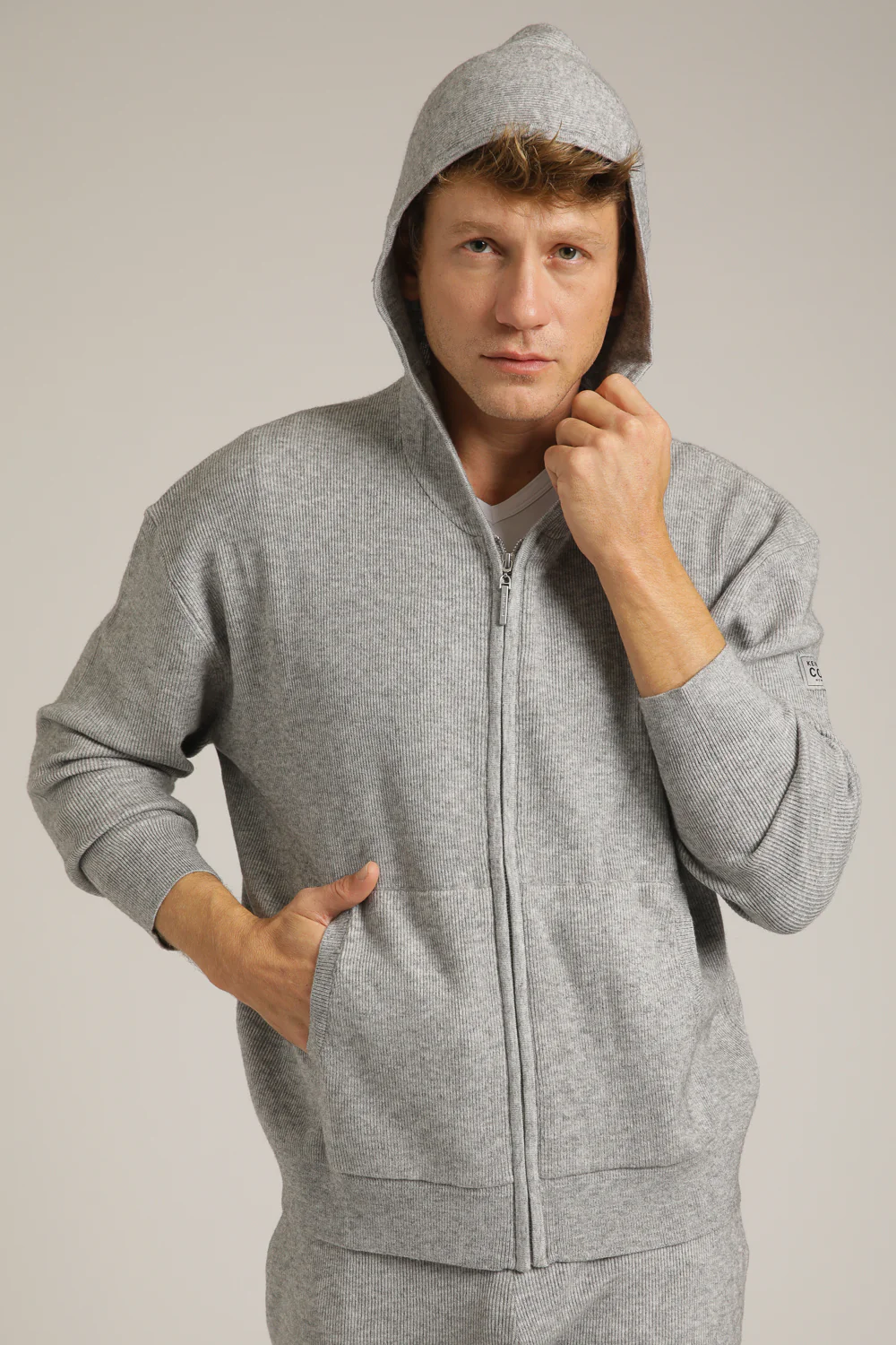 Knitted Rib Zipped Hoodie - Image 17