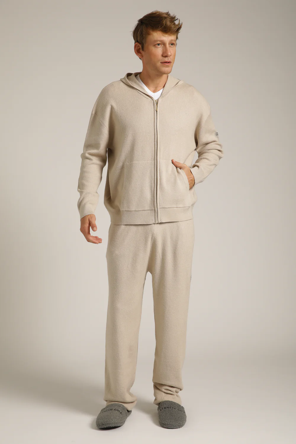 Knitted Rib Zipped Hoodie - Image 4