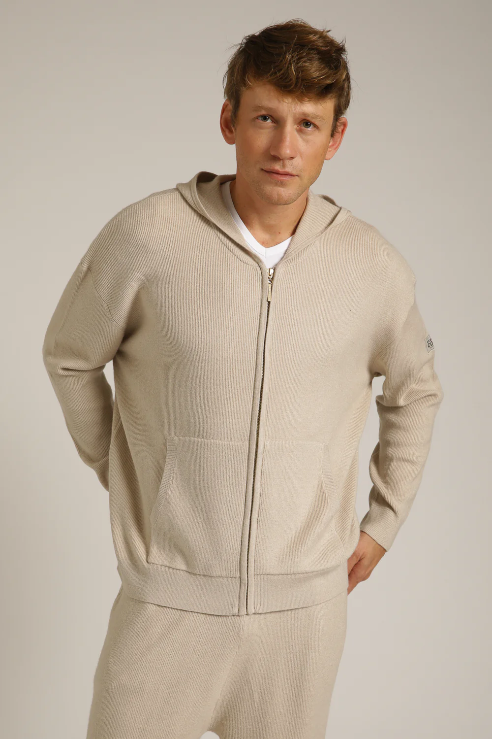 Knitted Rib Zipped Hoodie - Image 6