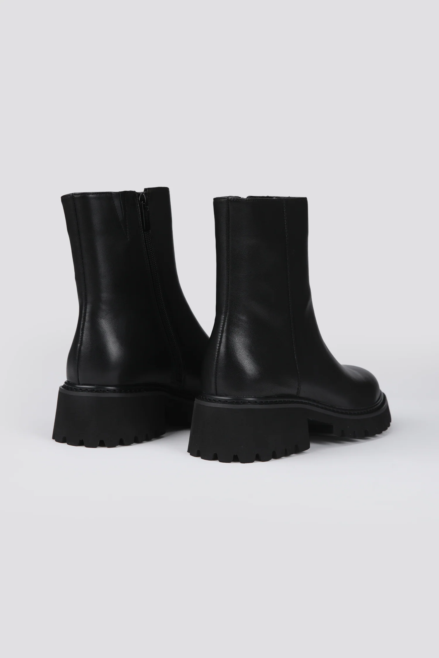 Leather Block Heel Ankle Boots - Image 4