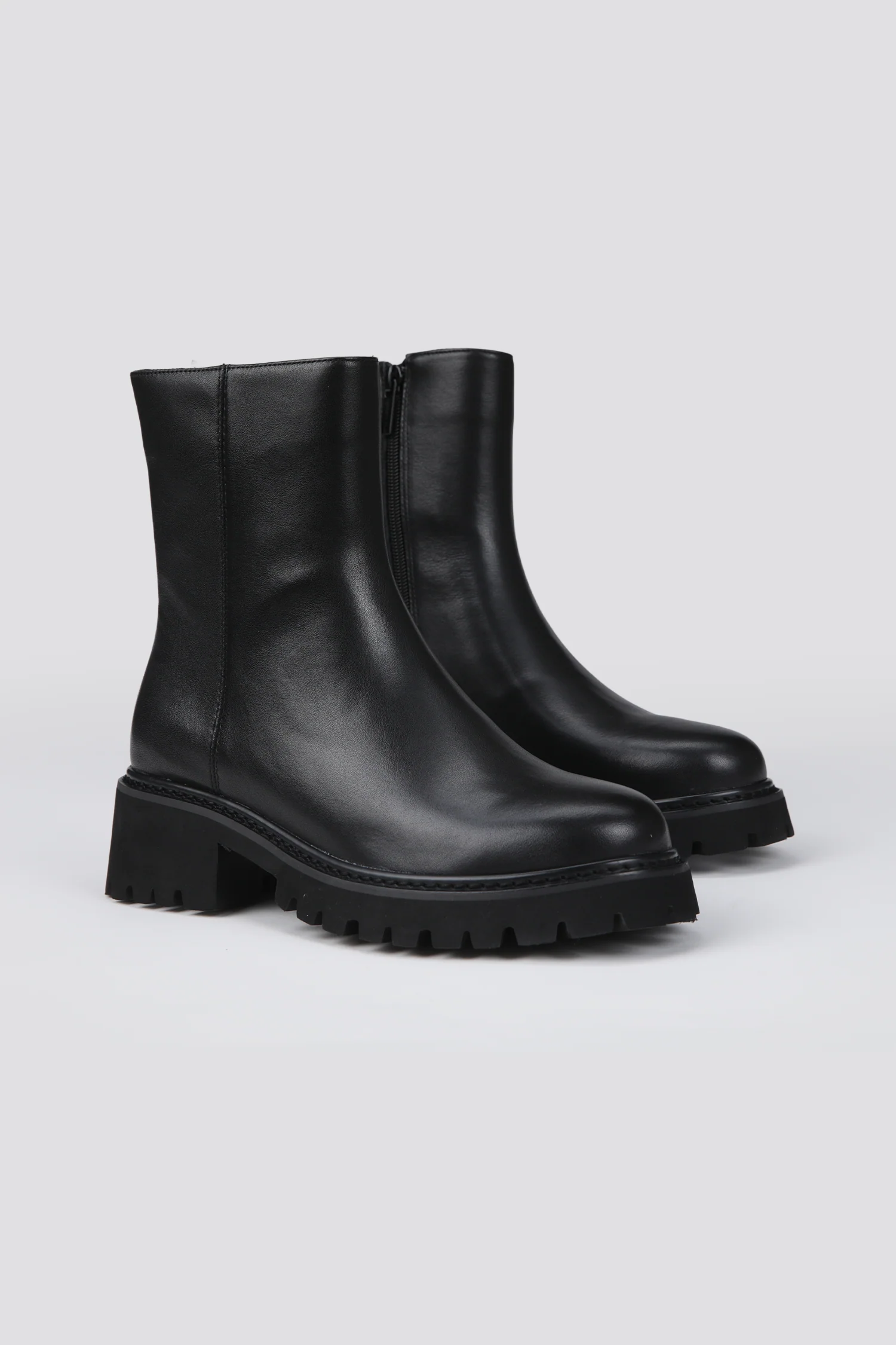 Leather Block Heel Ankle Boots - Image 6